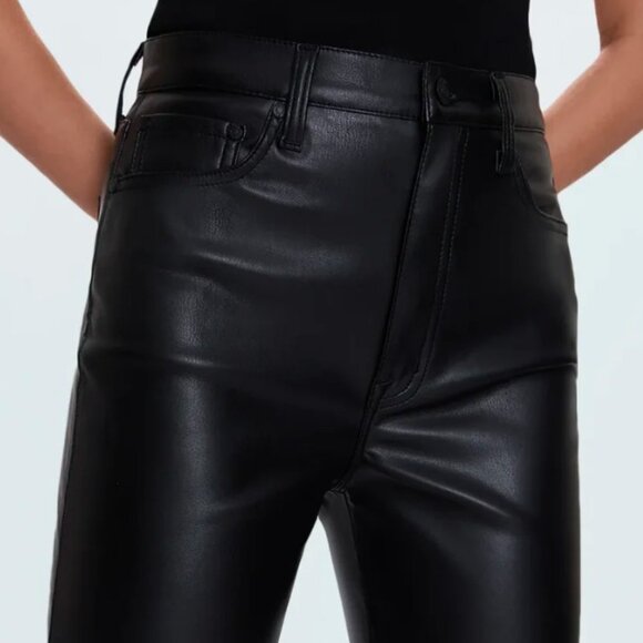 NWT Pistola Cassie Super High Rise Straight Pants Vegan Leather Slate Black 26 - Picture 5 of 5
